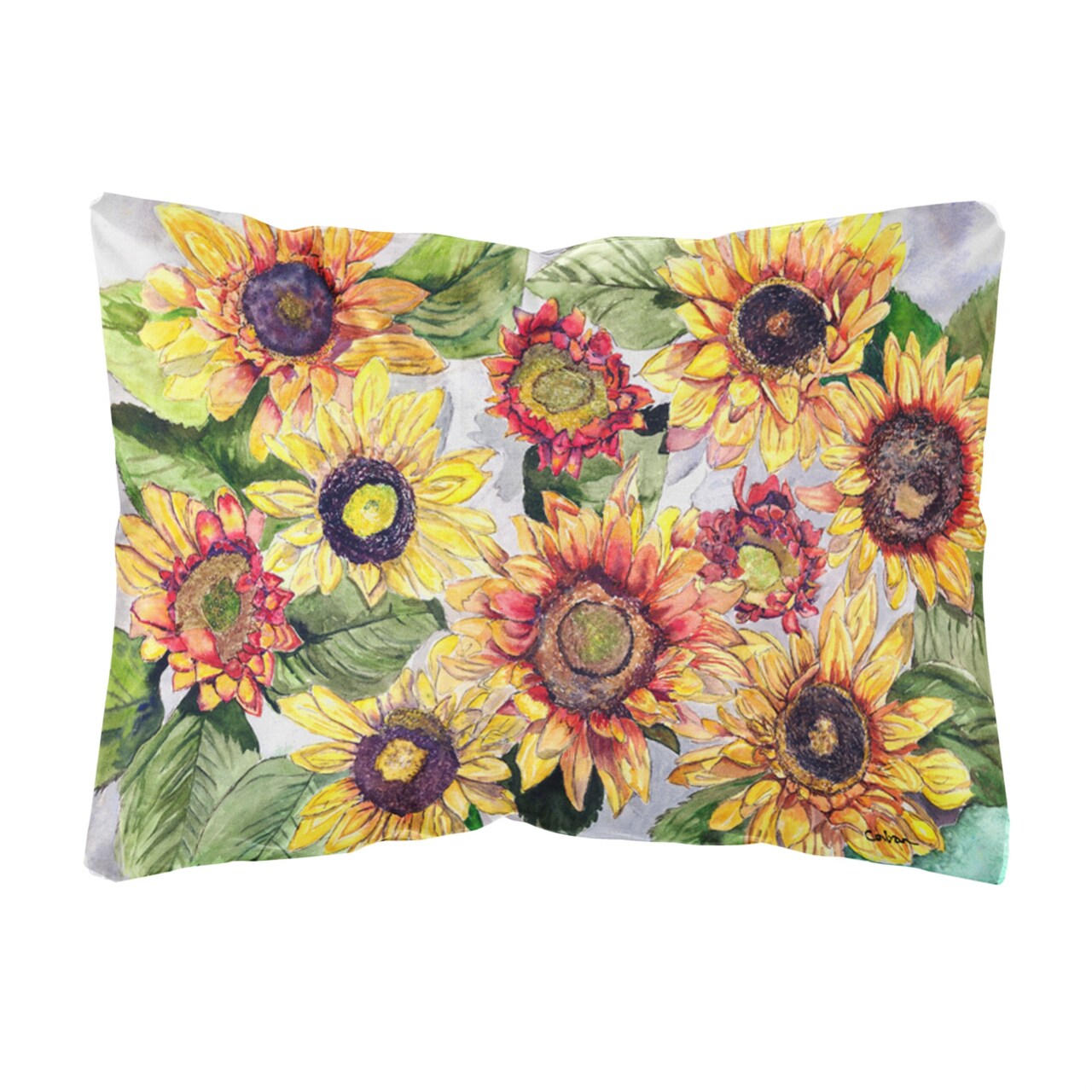 "Caroline's Treasures 8766PW1216 Sunflowers Canvas Fabric Decorative Pillow, Large, Multicolor"